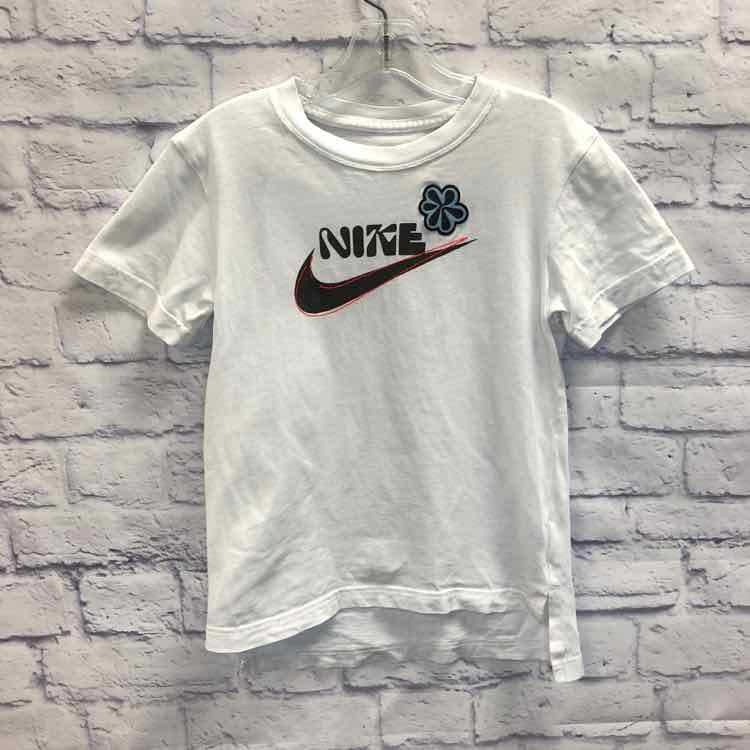 Nike White Size 8 Girls Short Sleeve Shirt