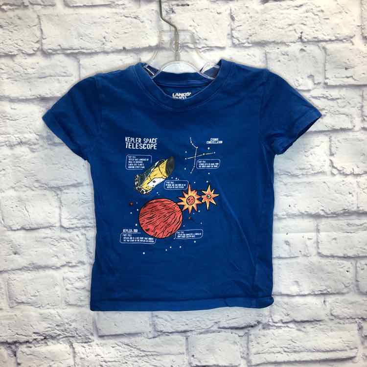 Lands End Blue Size 4T Boys Short Sleeve Shirt