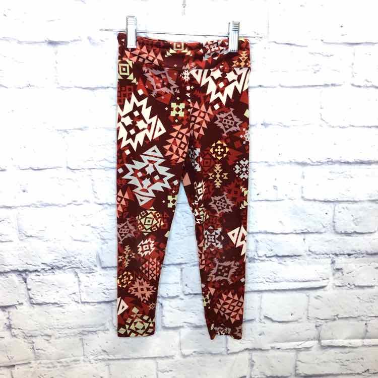 LulaRoe Red Size 2-4 Girls Leggings