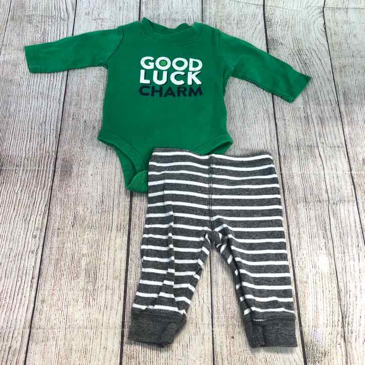 Carters Green Size 3 Months Boys 2 Piece Outfit