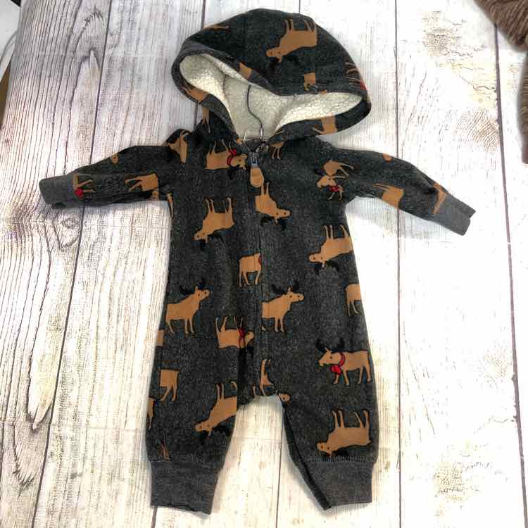 Just One You Gray Size Newborn Boys Romper