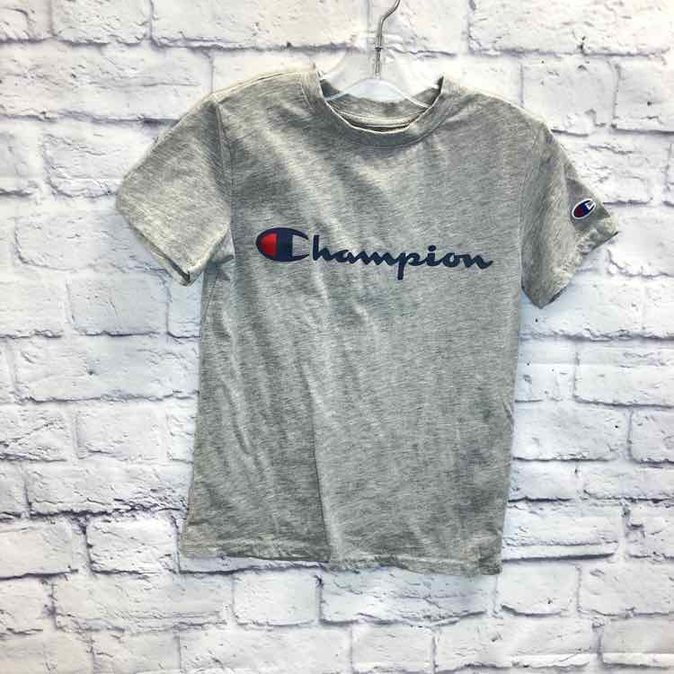 Champion Gray Size 8 Boys Short Sleeve Shirt