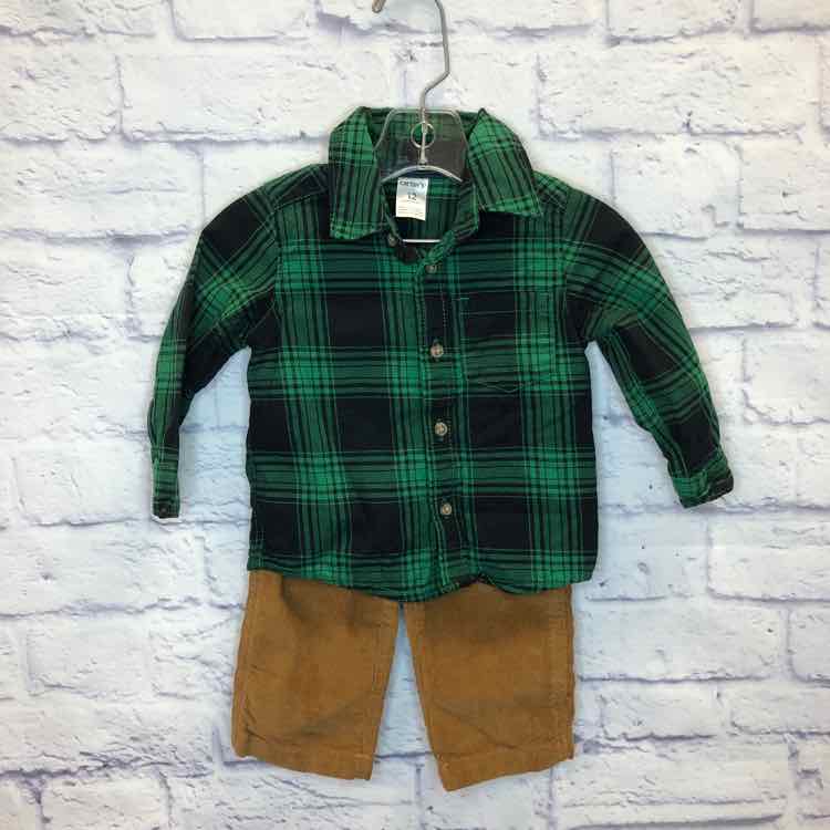 Carters Green Size 12 Months Boys 2 Piece Outfit