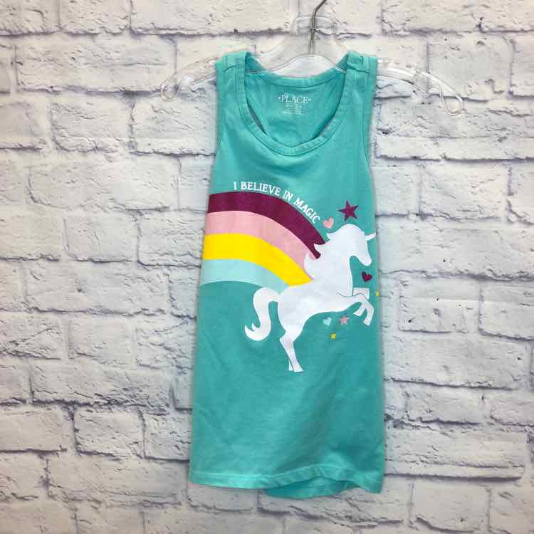 Childrens Place Green Size 7 Girls Tank Top