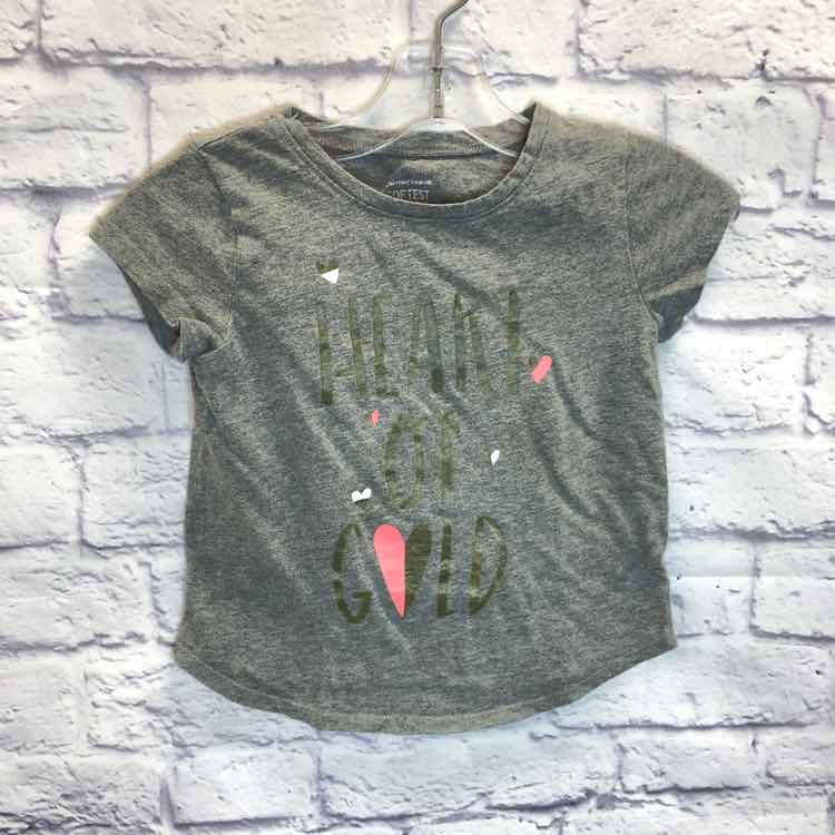 Jumping Beans Gray Size 4T Girls Short Sleeve Shirt