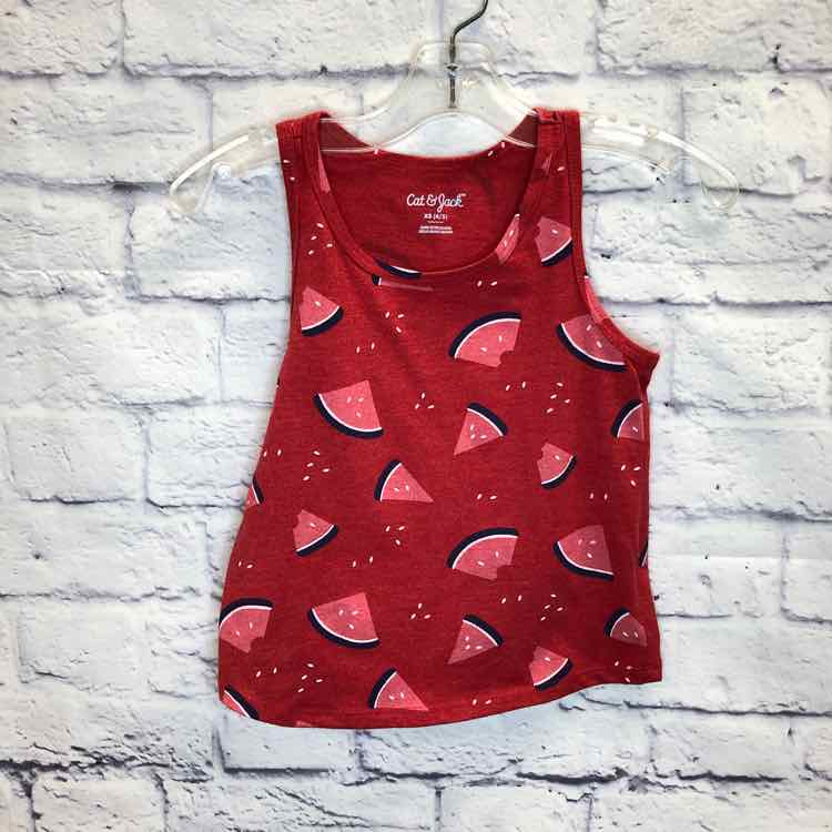 Cat & Jack Red Size 4T Girls Tank Top