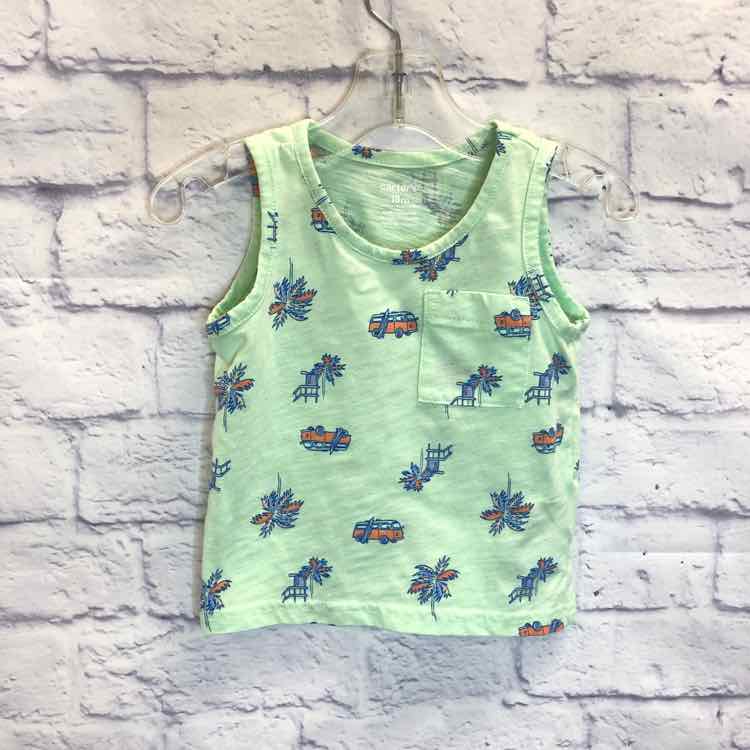 Carters Green Size 18 Months Boys Tank Top