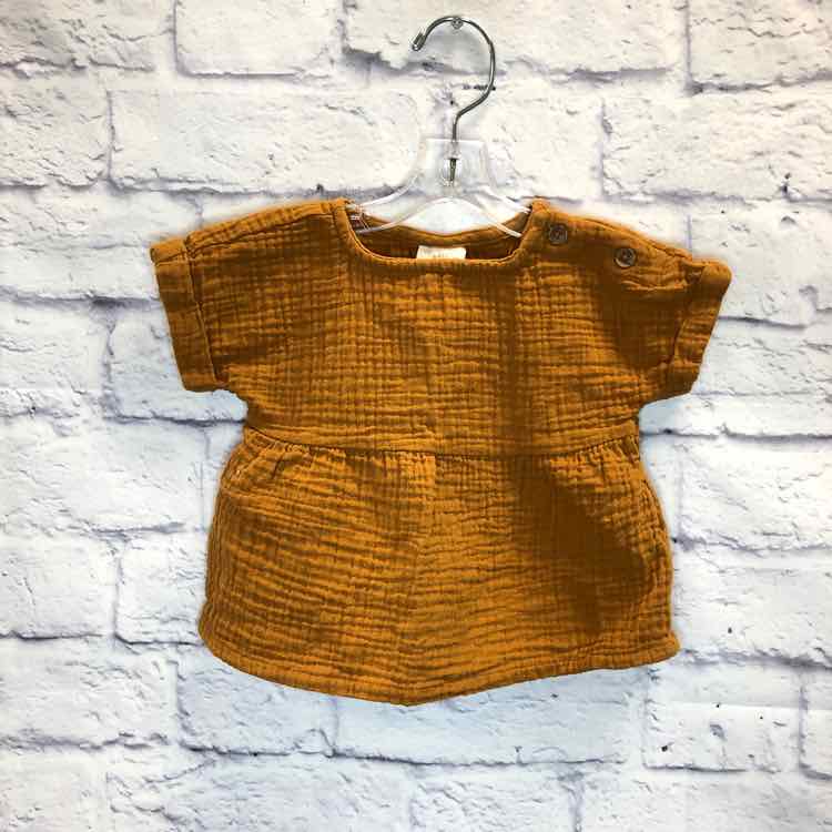 Cat & Jack Mustard Size 6-9 Months Girls Short Sleeve Shirt