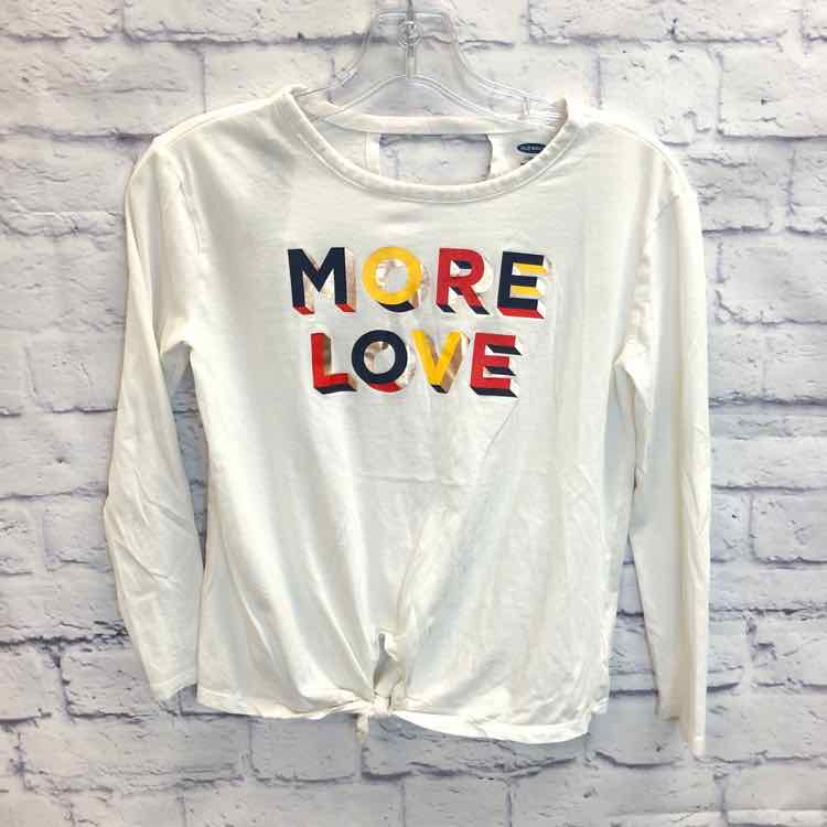 Old Navy White Size 10 Girls Long Sleeve Shirt