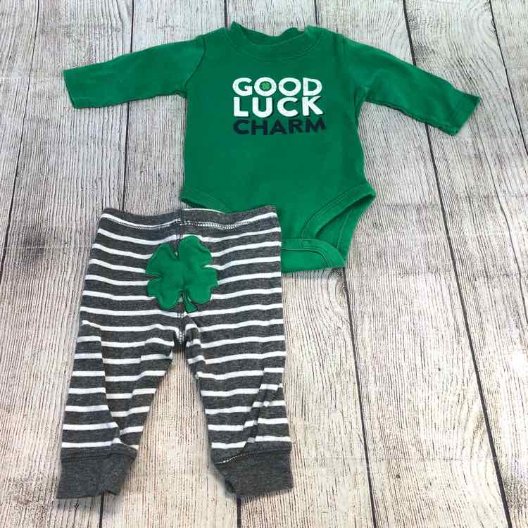 Carters Green Size 3 Months Boys 2 Piece Outfit