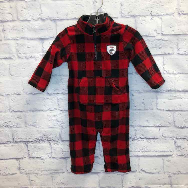 Carters Red & Black Size 12 Months Boys Romper