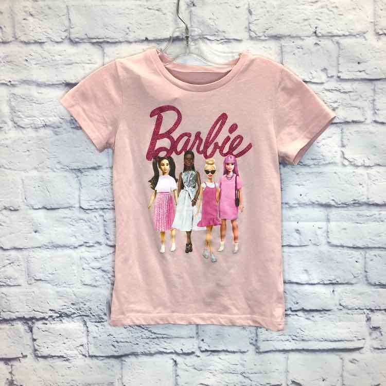 Barbie Pink Size 6 Girls Short Sleeve Shirt