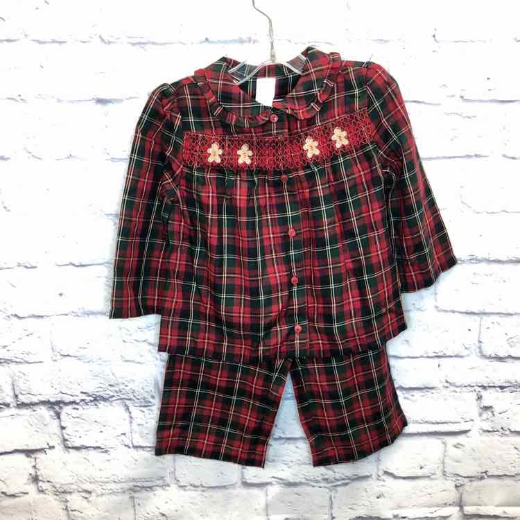 Janie & Jack Red & Green Size 18-24 months Girls Pajamas