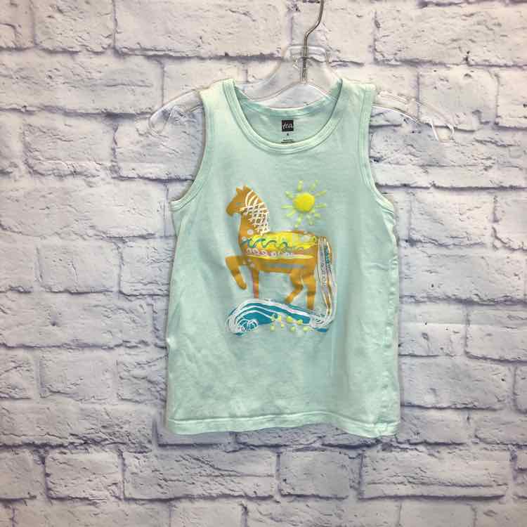 Tea Green Size 5 Girls Tank Top