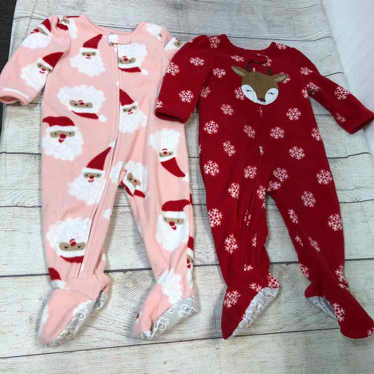 Just One You Red Size 12 Months Fleece Girls Sleeper