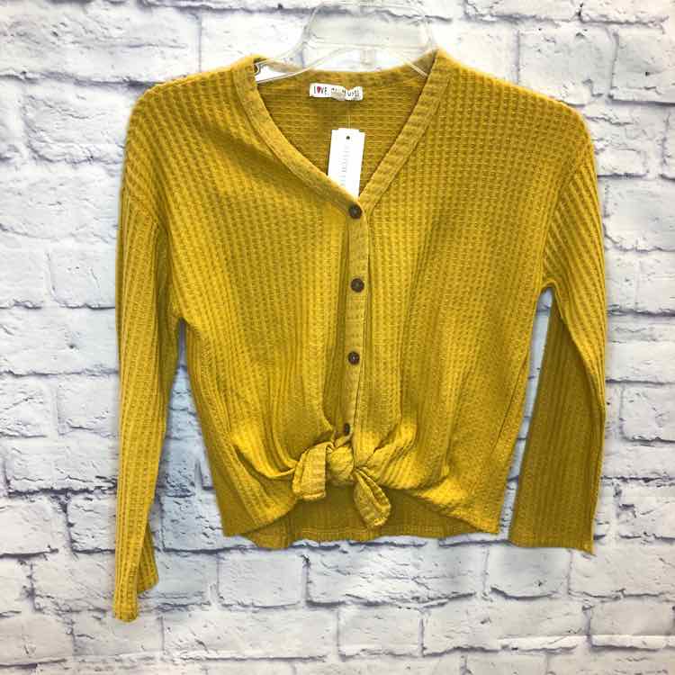 Love Glam Girl Yellow Size 10 Girls Long Sleeve Shirt