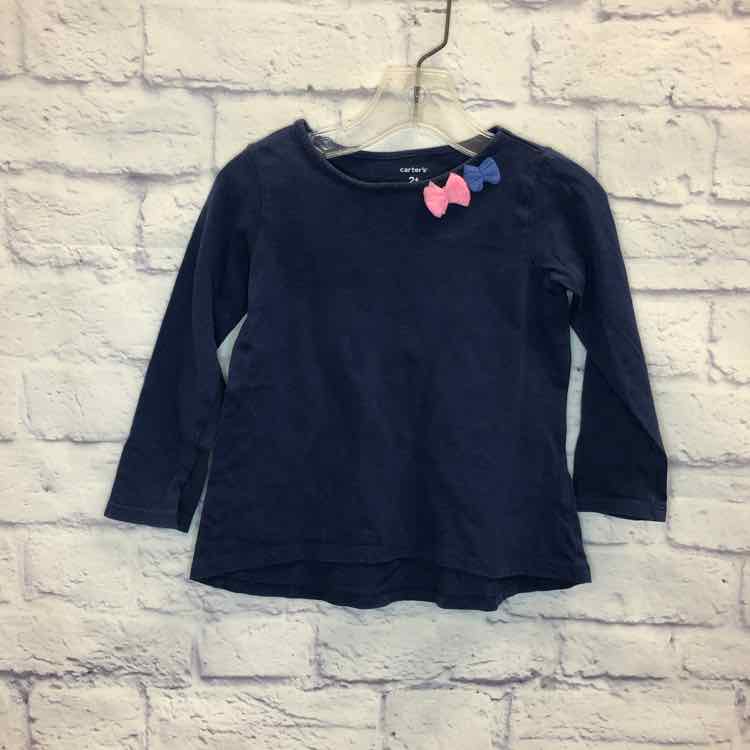 Carters Navy Size 2T Girls Long Sleeve Shirt