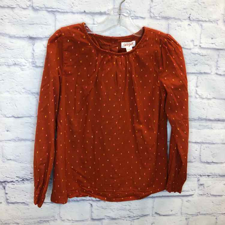 Cat & Jack Orange Size 7 Girls Long Sleeve Shirt