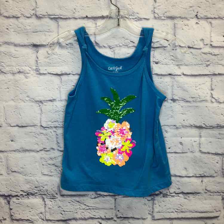 Cat & Jack Blue Size 4T Girls Tank Top