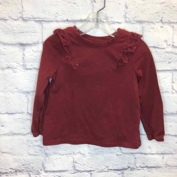 Cat & Jack Maroon Size 3T Girls Long Sleeve Shirt