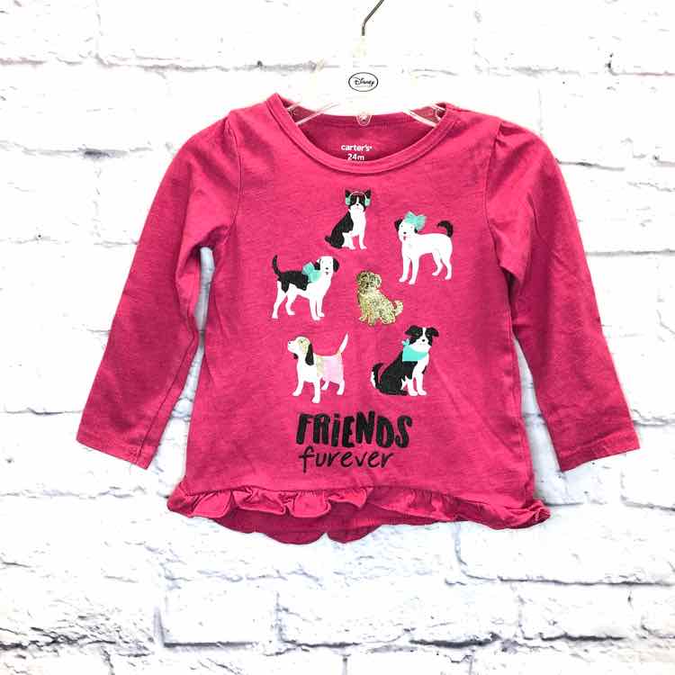 Carters Pink Size 24 Months Girls Long Sleeve Shirt