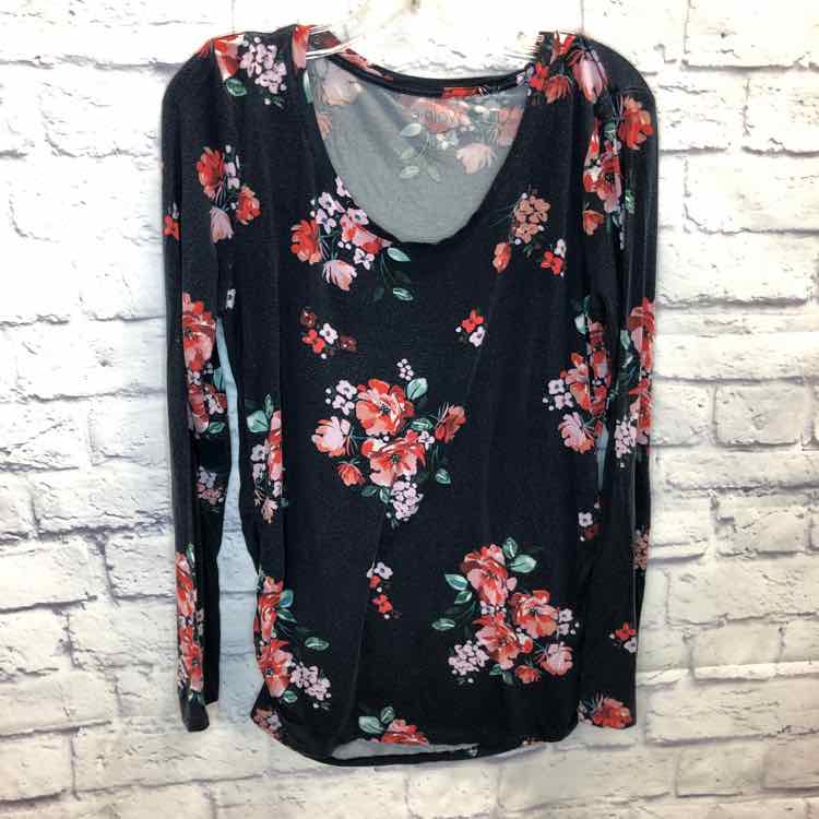 A Glow Floral Size L Maternity Long Slv Top