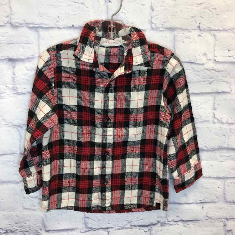 Deux Par Deux Red & Black Size 3T Boy Polo or Button Down