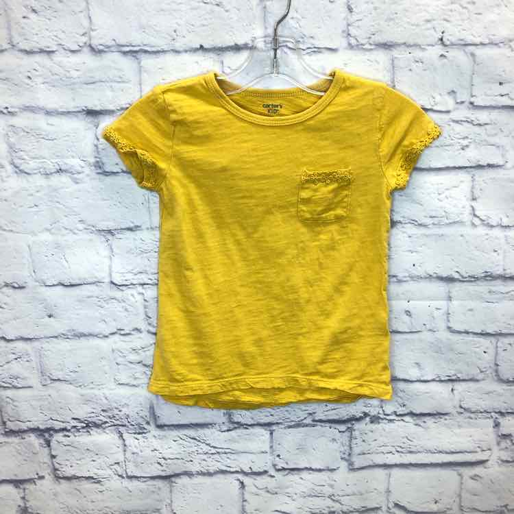 Carters Yellow Size 5 Girls Short Sleeve Shirt