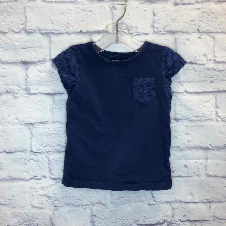 Carters Navy Size 3T Girls Short Sleeve Shirt