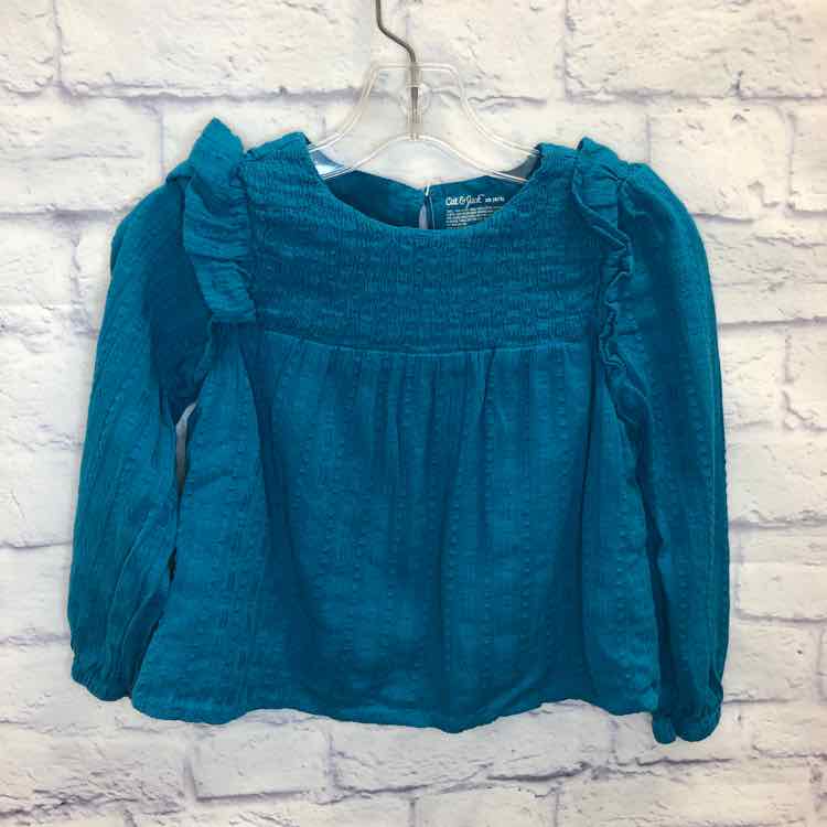 Cat & Jack Teal Size 4T Girls Long Sleeve Shirt