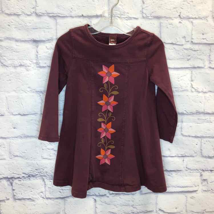 Tea Maroon Size 3T Girls Dress