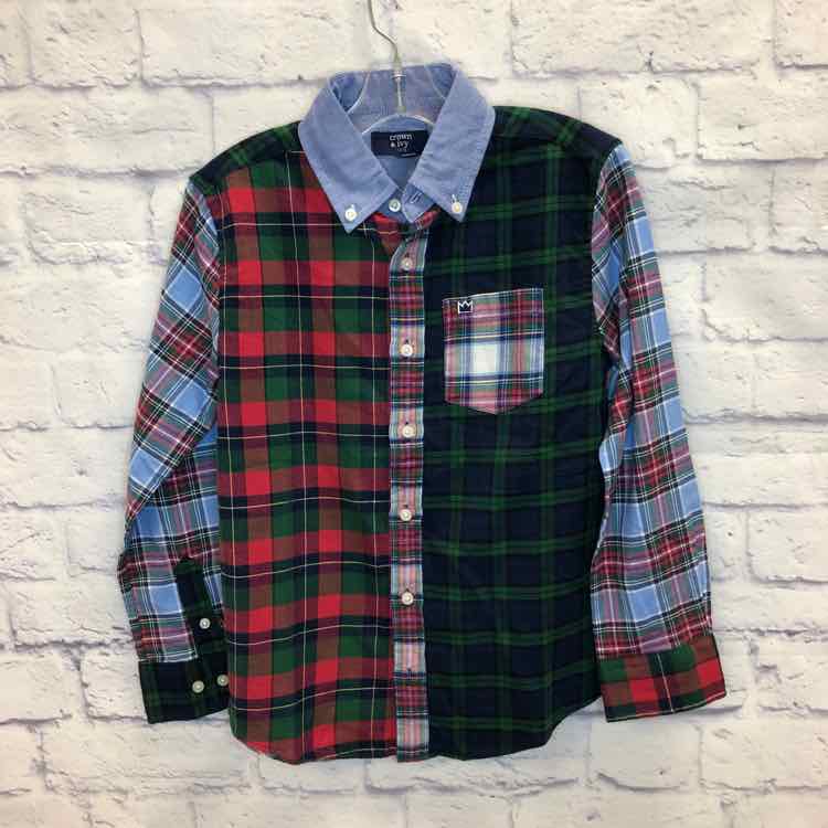 Crown & Ivy Plaid Size 7 Boy Polo or Button Down