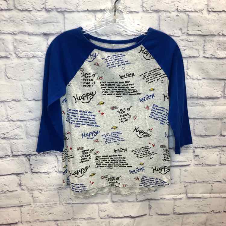 Justice Blue Size 14 Girls 3/4 Sleeve Shirt