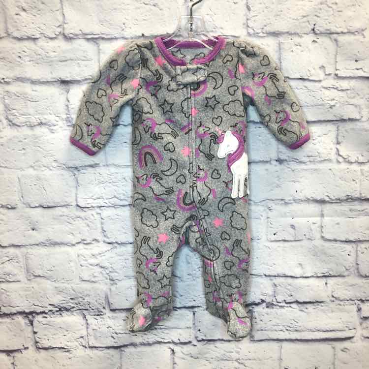 Just One You Gray Size 3 Months Fleece Girls Sleeper