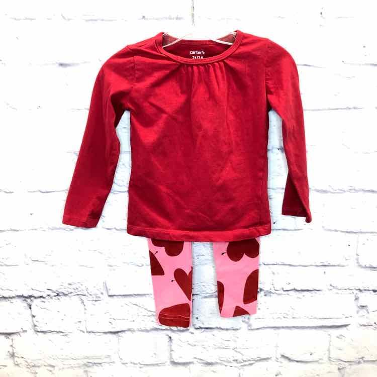 Carters Red Size 2T Girls 2 Piece Outfit