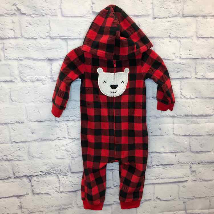 Just One You Red & Black Size 12 Months Boys Romper