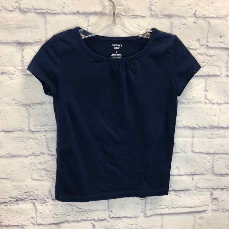 Carters Navy Size 7 Girls Short Sleeve Shirt