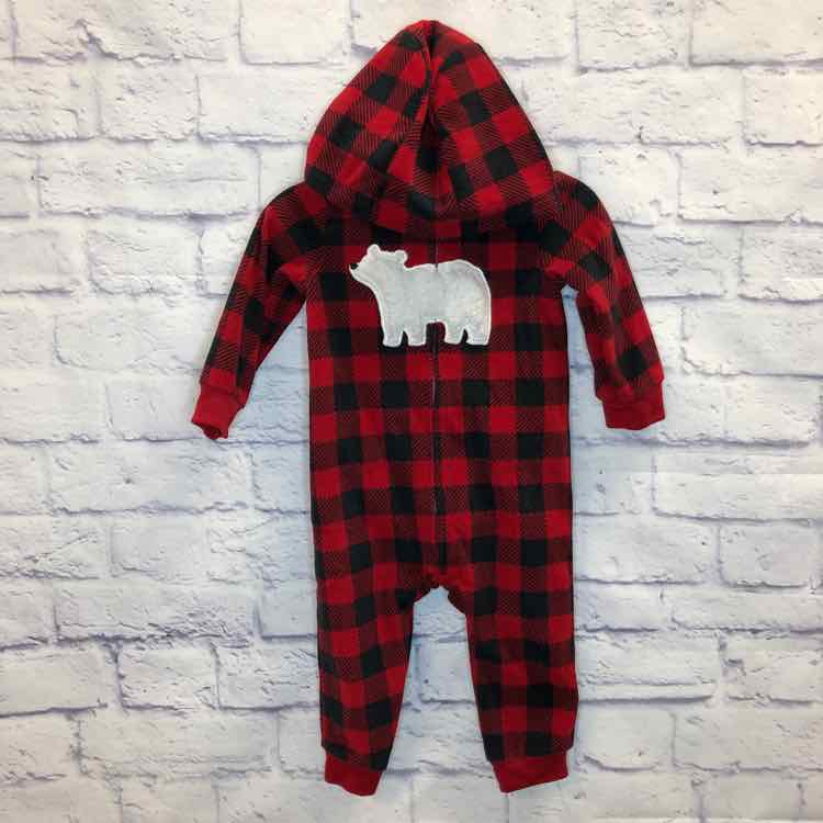 Just One You Red & Black Size 12 Months Boys Romper