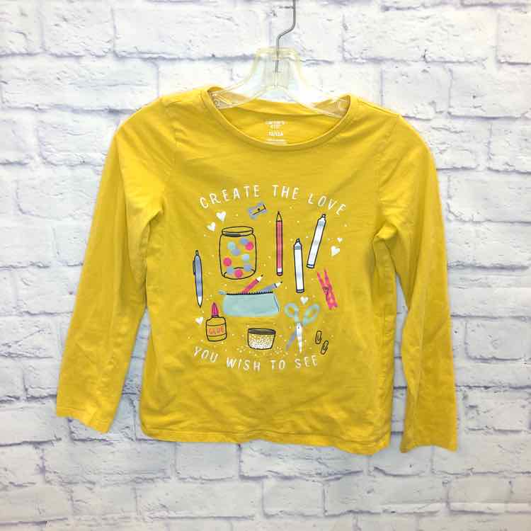 Carters Yellow Size 12 Girls Long Sleeve Shirt