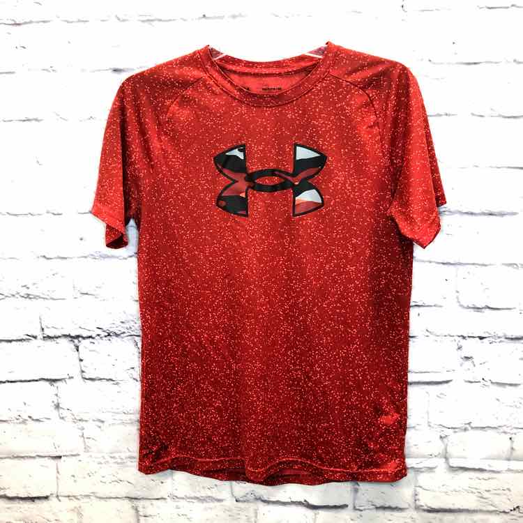 Under Armour Red Size 16 Boys Short Sleeve Shirt