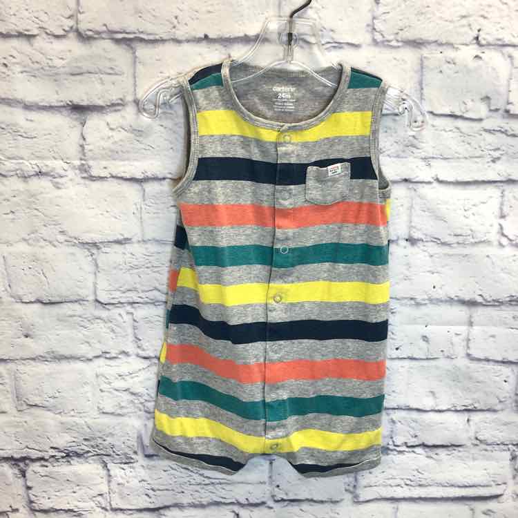 Carters Stripe Size 24 Months Boys Romper