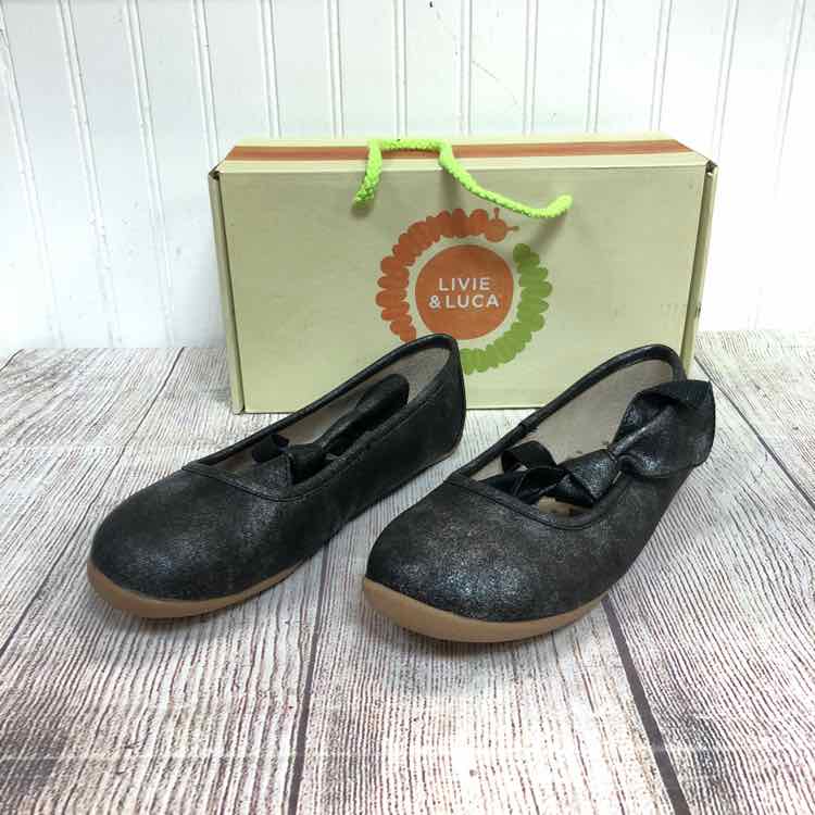 Livie & Luca Halley Black Luster Shimmer Size 2 Girls Dress Shoes - NEW