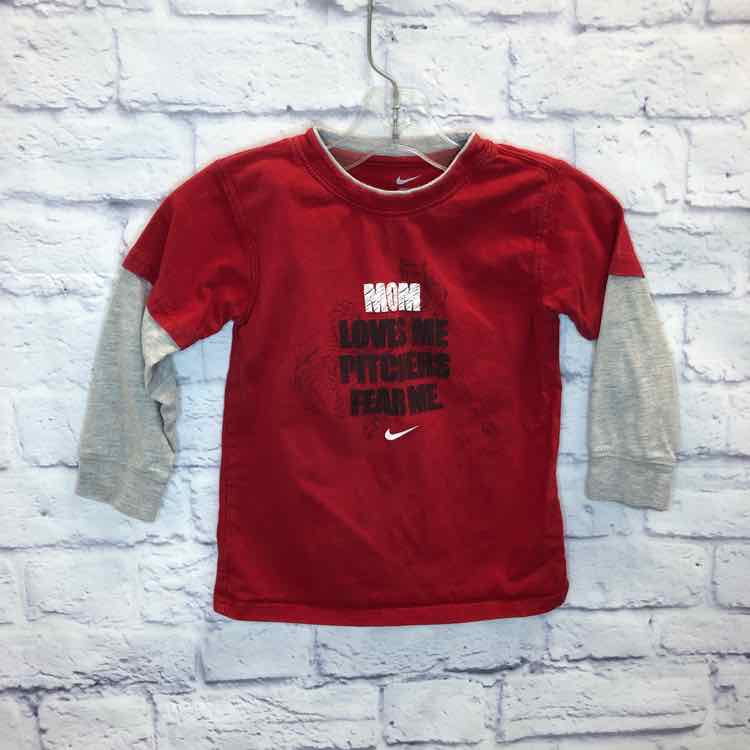 Nike Red Size 4T Boys Long Sleeve Shirt