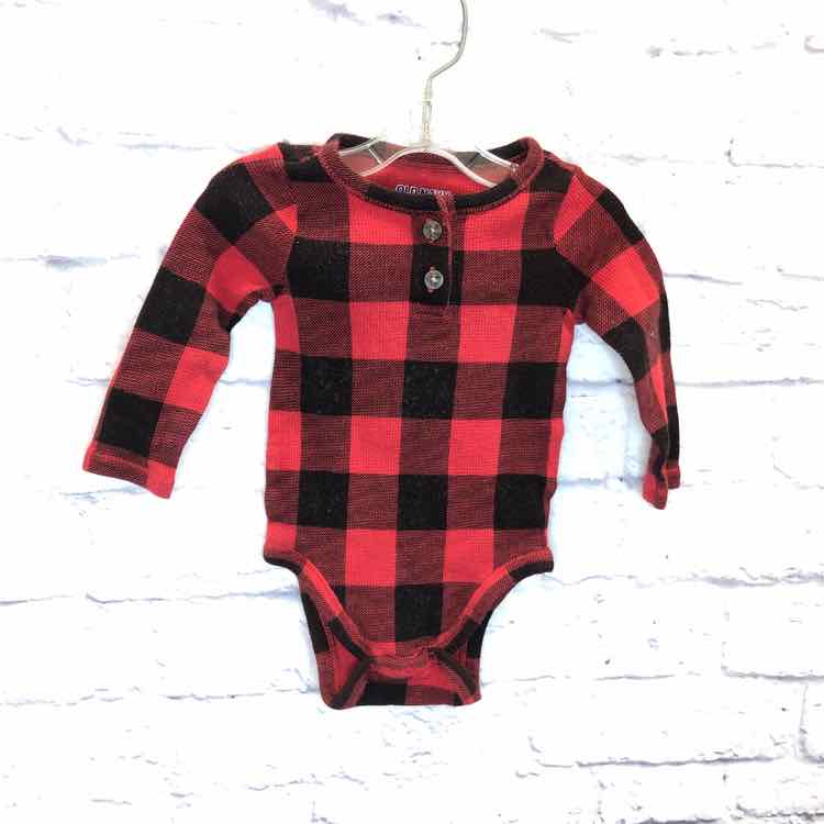 Old Navy Red & Black Size 3-6 Months Boys Bodysuit