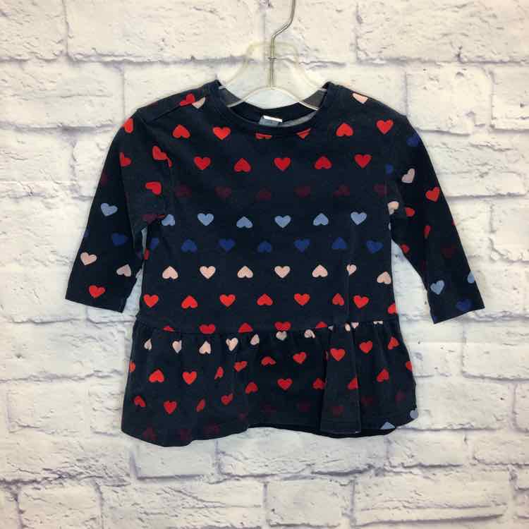 Old Navy Hearts Size 12-18 months Girls Long Sleeve Shirt