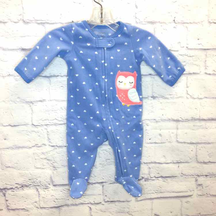 Carters Blue Size 3 Months Fleece Girls Sleeper