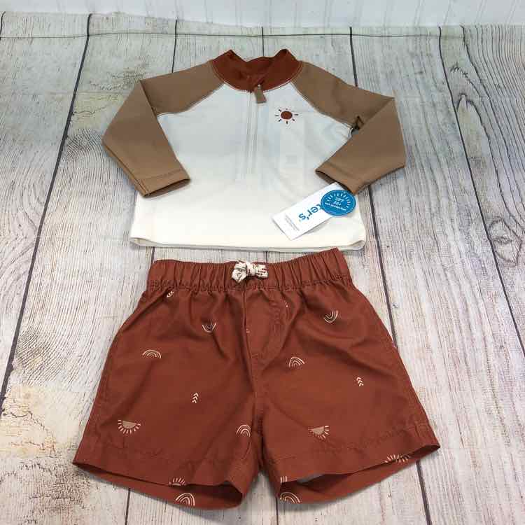 Carters Rust Size 6 Months Boys Trunks + Rashguard