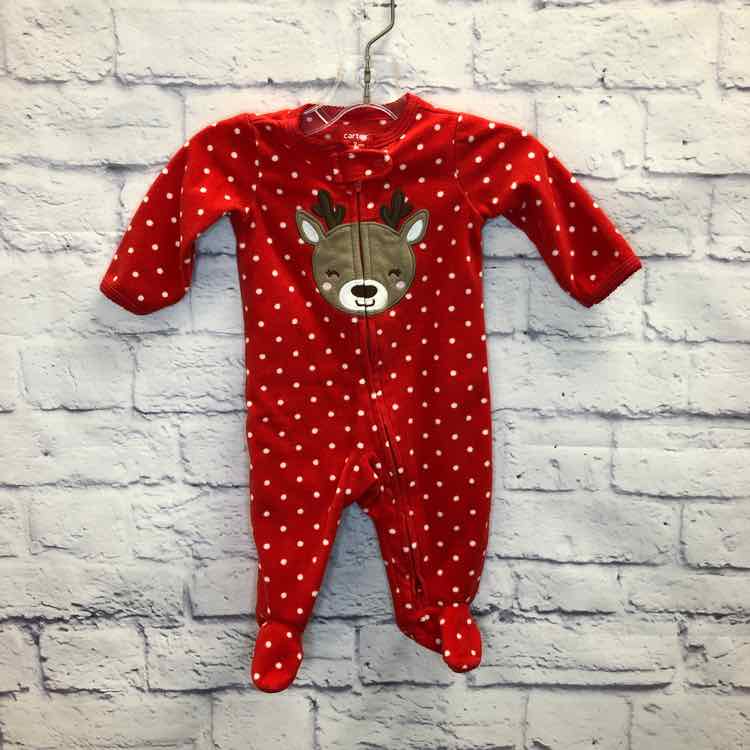 Carters Red Size 3 Months Fleece Girls Sleeper