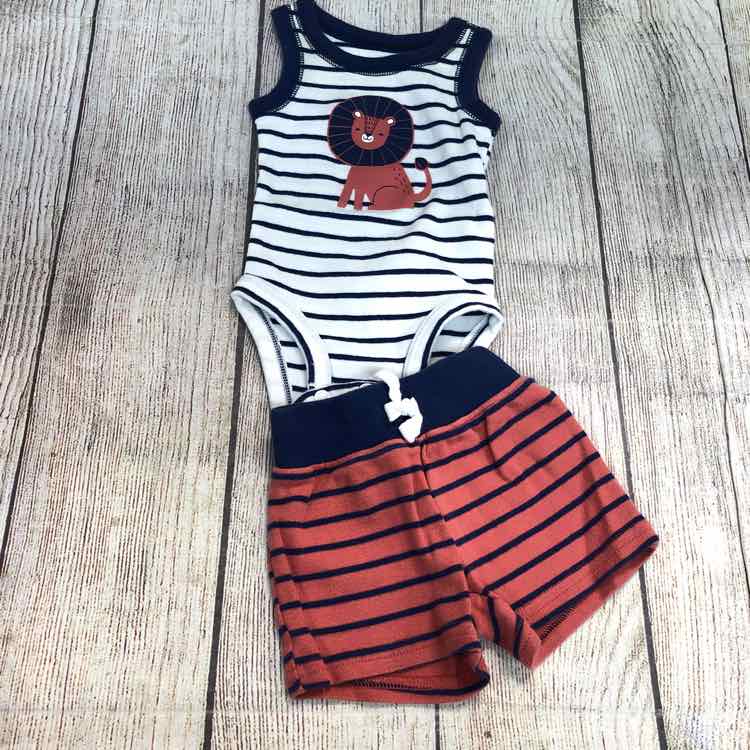 Carters Stripe Size Newborn Boys 2 Piece Outfit