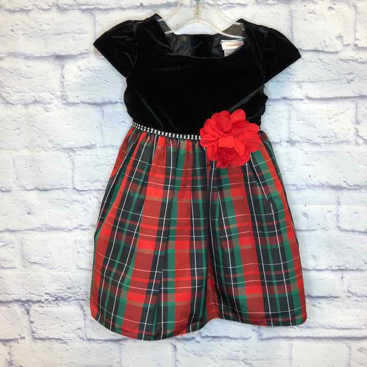 Youngland Red & Green Size 2T Girls Dress